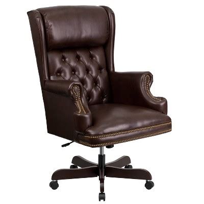 High Back Traditional Leathersoft Tufted Executive Ergonomic Office ...