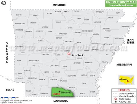 Union County Map, Arkansas