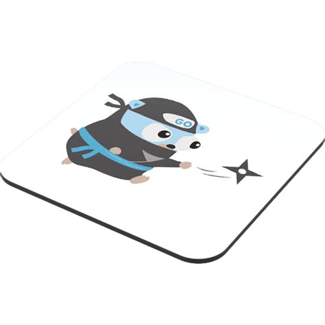 Ninja Go Lang Gopher Coaster - Just Stickers : Just Stickers