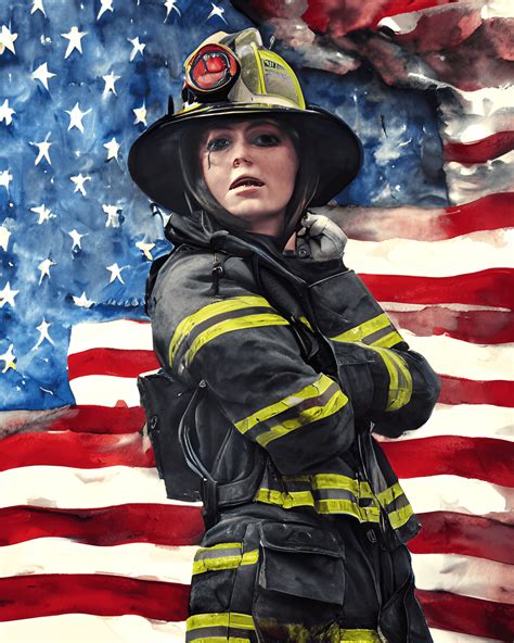 Raymond Swanley Female Firefighter · Creative Fabrica