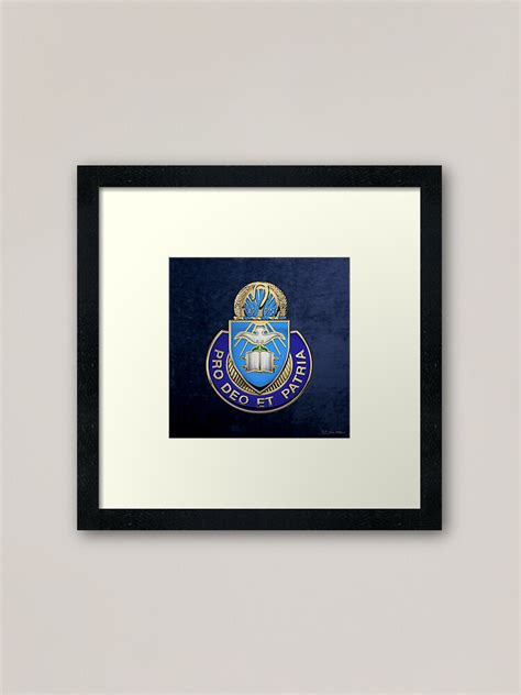 "U.S. Army Chaplain Corps - Regimental Insignia over Blue Velvet" Framed Art Print for Sale by ...