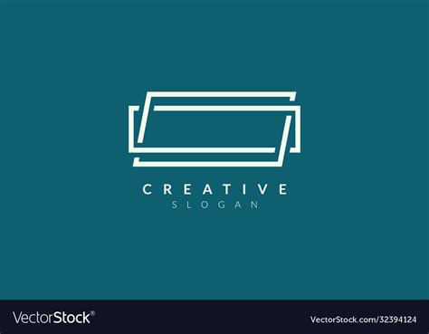 Rectangular stripe logo design minimalist and Vector Image