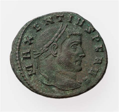 Follis with head of Maxentius. Roman, Imperial Period, A.D. 307-308.