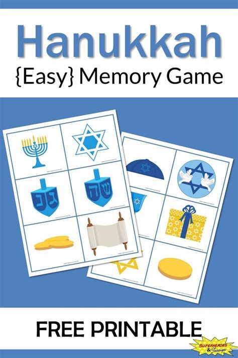 Hanukkah Memory Game Free Printable (With images) | Hanukkah for kids, Hanukkah game