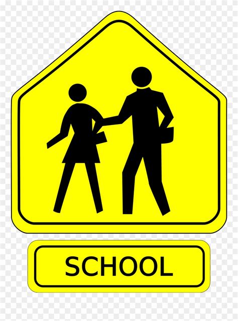 Clipart School Crossing Caution - School Crossing Sign Png Transparent ...