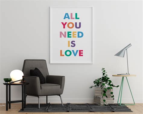 All You Need is Love Wall Art Decor Kitchen Poster Wall - Etsy