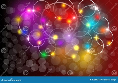 Glow Christmas Lights with Ball and Star Stock Illustration ...