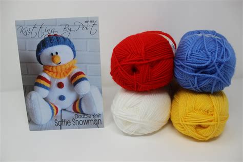 Snowman Knitting Kit with Pattern & Yarn | Etsy