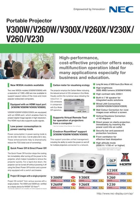 NEC LCD Projectors | PDF