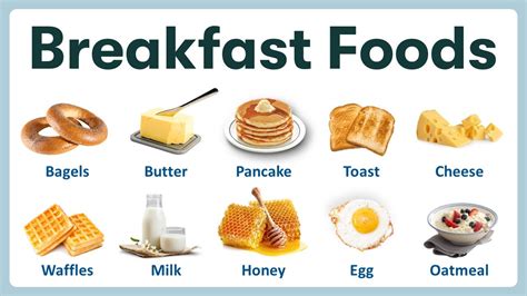 Breakfast Foods in English | List of Breakfast Foods with Pronunciations and Pictures - YouTube