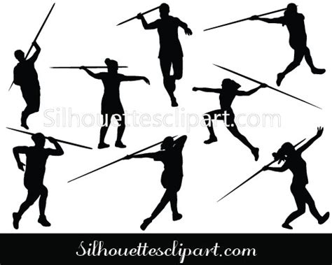 Woman Javelin Thrower Silhouette Vector | Silhouette vector, Silhouette ...