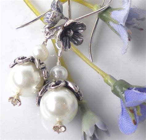 Swarovski Pearl Earrings Wedding White Swarovski Pearls W - Etsy