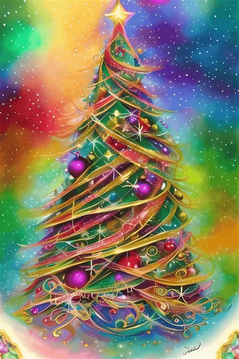 Beautiful Whimsical Christmas Tree Graphic · Creative Fabrica