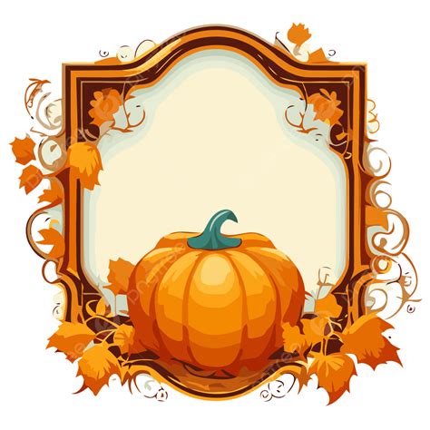 Pumpkin On Frame Autumn Clip Art Vector Clipart, Pumpkin Frame, Pumpkin Frame Clipart, Cartoon ...