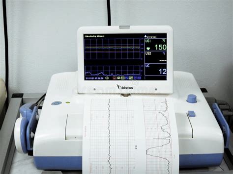 Cardiotocography Device Placed on Mother S Abdomen Recording the Fetal ...