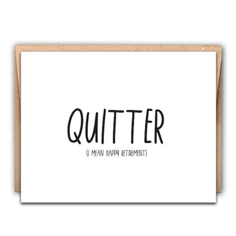 Retirement Card Funny Retirement Card Quitter I Mean Happy - Etsy