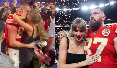 Taylor Swift, Travis Kelce share kiss after chiefs’ Super Bowl win ...