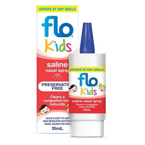 Flo Kids spray to clear nasal congestion and blocked stuffy nose in children