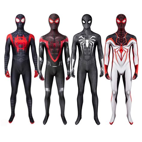 Spiderman Suit Spider-Man Miles Morales Jumpsuit Cosplay Costumes ...