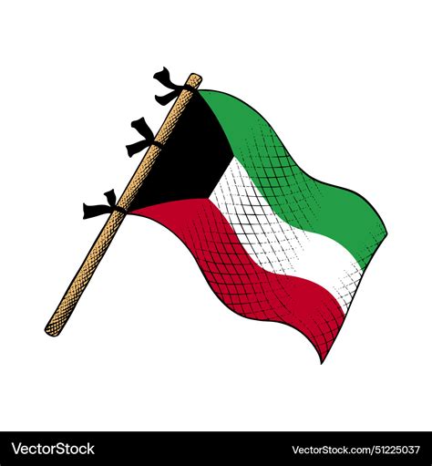 Kuwait flag Royalty Free Vector Image - VectorStock