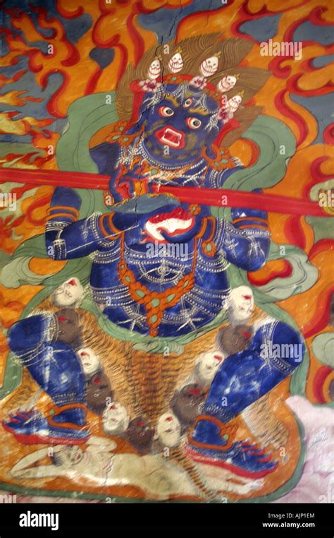 Tibetan buddhist deities mural painting in Thiksey monastery, Ladakh Stock Photo: 14783611 - Alamy