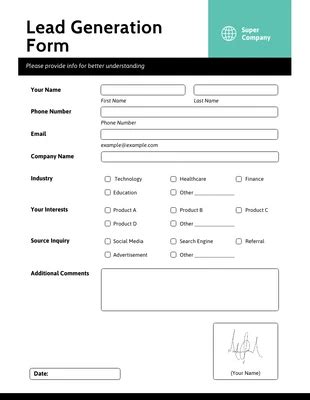 Free Lead Generation Form Templates - Venngage