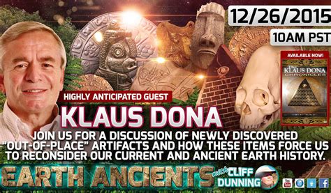 Klaus Dona: Out of Place Artifacts From Earth's Ancient Past - Earth Ancients