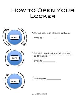 Combination Lock Instructions: How to Open Your Locker by Susan Deasy