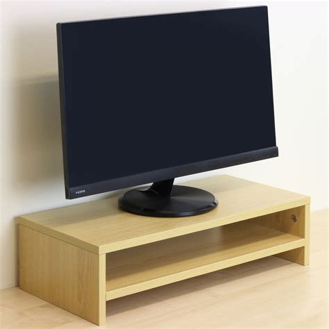 2 stufiger Eichenoptik Monitor Riser Ständer MDF Holz Computer/PC/TV ...