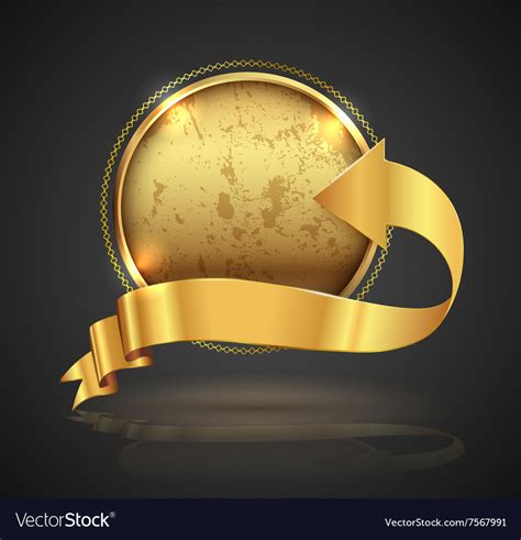 Gold badge Royalty Free Vector Image - VectorStock