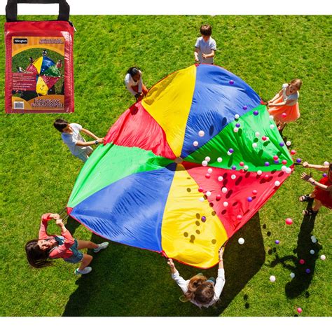 Fineway Kid Play Rainbow Parachute Play Tent Outdoor Game Exercise Sport -210T Play Parachute ...