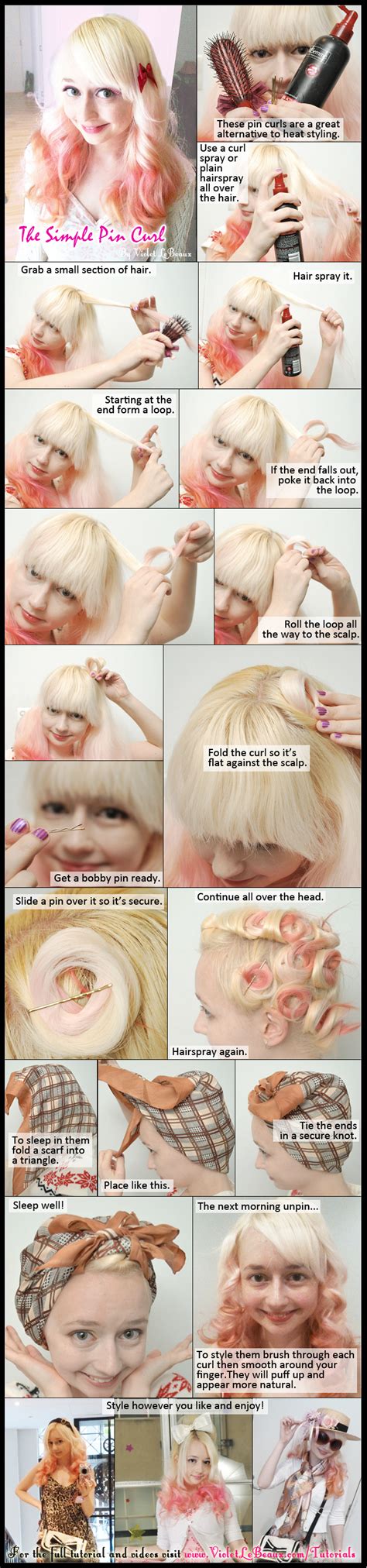 Basic Pin Curl Hair Style Tutorial by VioletLeBeaux on DeviantArt