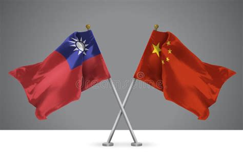 Two Crossed Flags of China and Taiwan Stock Illustration - Illustration ...