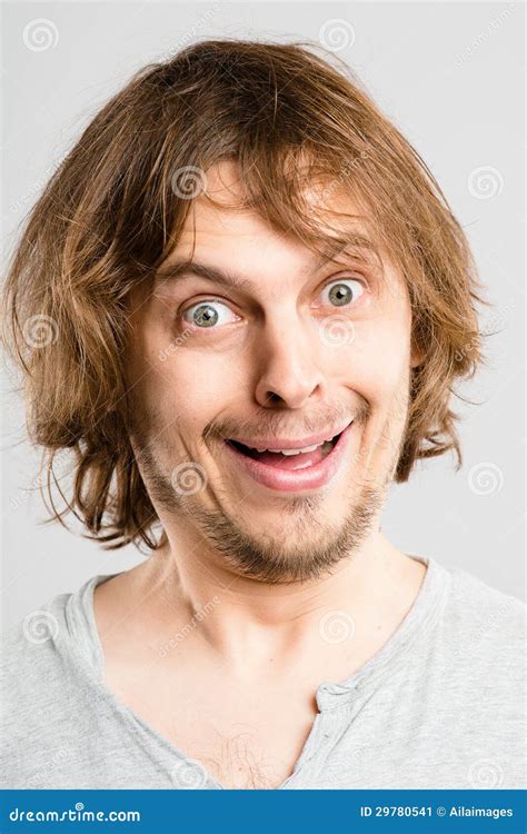 Funny Man Portrait Real People High Definition Grey Background Stock Image - Image of person ...