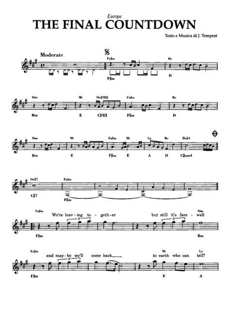 THE FINAL COUNTDOWN Sheet music | Easy Sheet Music