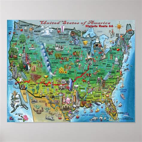 Historic Route 66 USA Poster | Zazzle.com