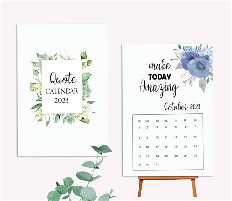 Printable 2023 Quote Calendar Quote Desk Calendar Monthly - Etsy