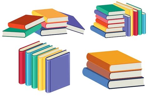 Free Vector | Pile of books on white background