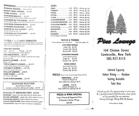 Menu – The Pine Lounge