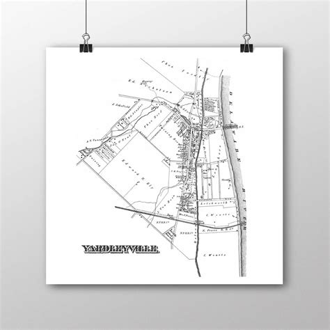 Yardley, PA Vintage Map Your Hometown Bucks County Pennsylvania Custom ...