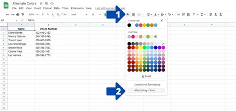 How to Use Alternate Colors in Google Sheets