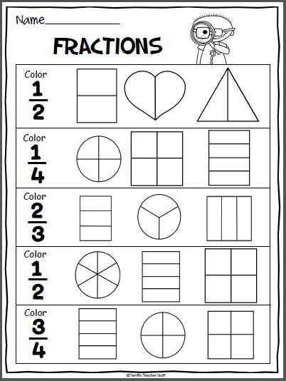 Fractions Practice Page - Madebyteachers | 2nd grade math worksheets, Fractions worksheets ...