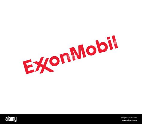 ExxonMobil, rotated, white background, logo, brand name Stock Photo - Alamy