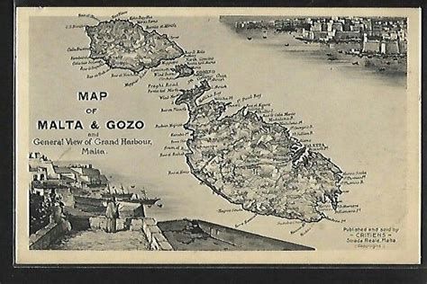 Vintage Map of Malta and Gozo