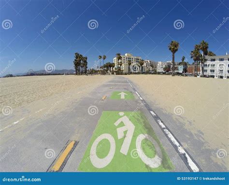 Santa Monica Beach Bike Path Stock Image - Image of california, leisure: 53193147