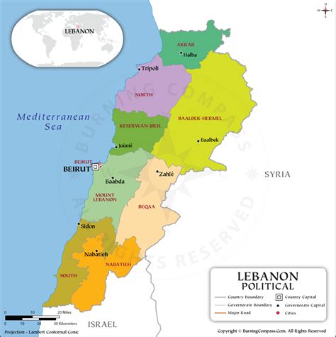 Lebanon Political Map