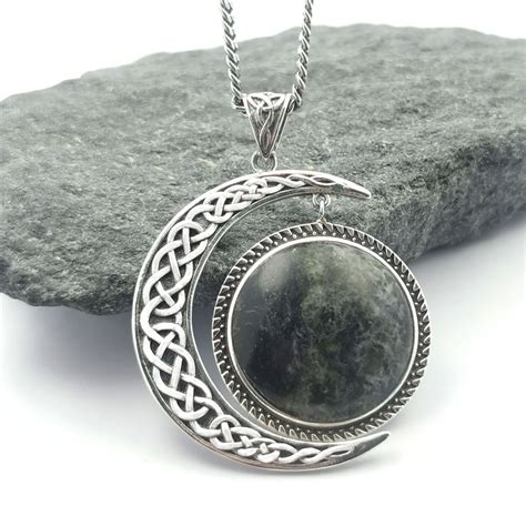 Sterling Silver Connemara Marble Celtic Crescent… | My Irish Jeweler