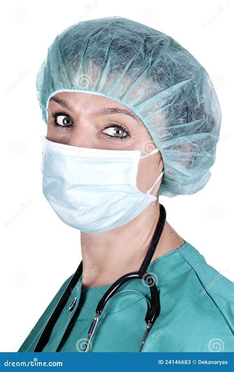 Surgeon with Stethoscope Wearing Surgeon Mask Stock Image - Image of medicine, health: 24146683