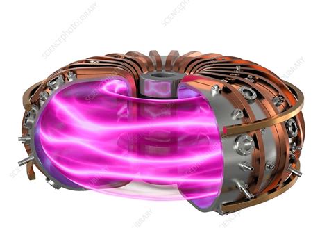 Tokamak fusion reactor, illustration - Stock Image - C050/8974 ...