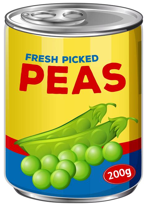 A Can of Green Pea 300840 Vector Art at Vecteezy